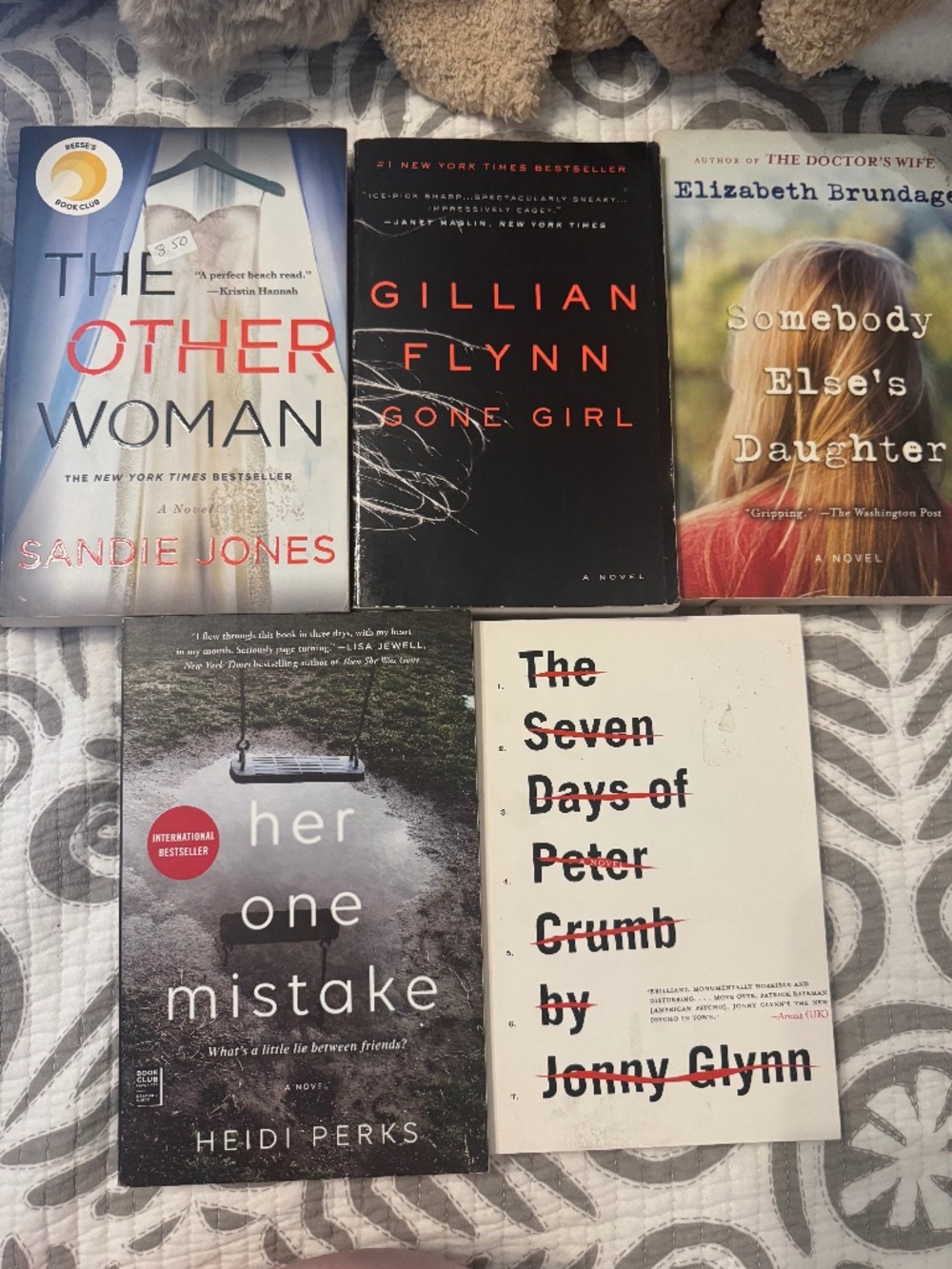 Set of 5 Psychological Thriller Books - Good Condition